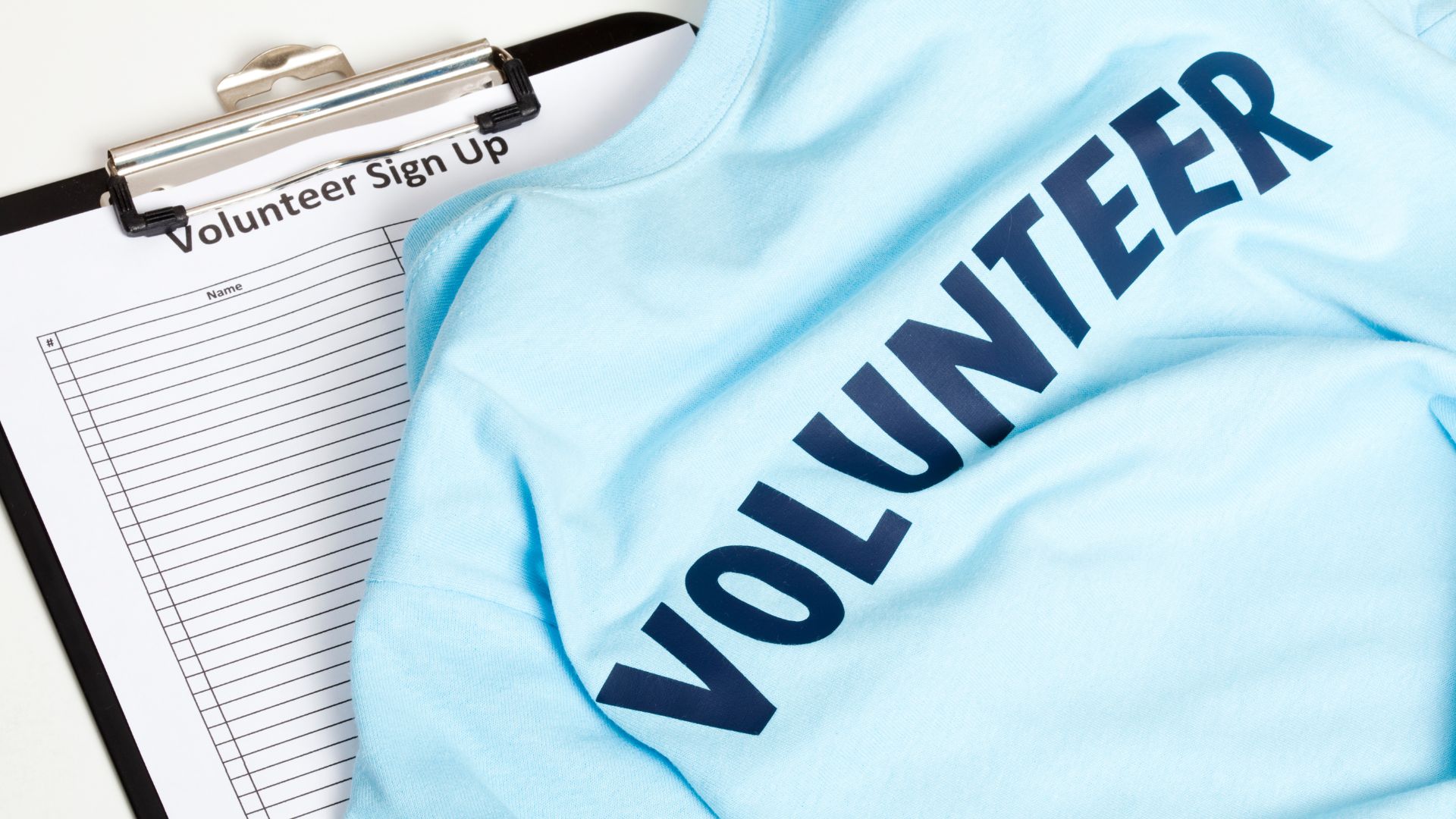 Volunteer shirt and sign-up form