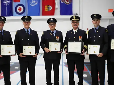 6 firefighters receiving years of service awards