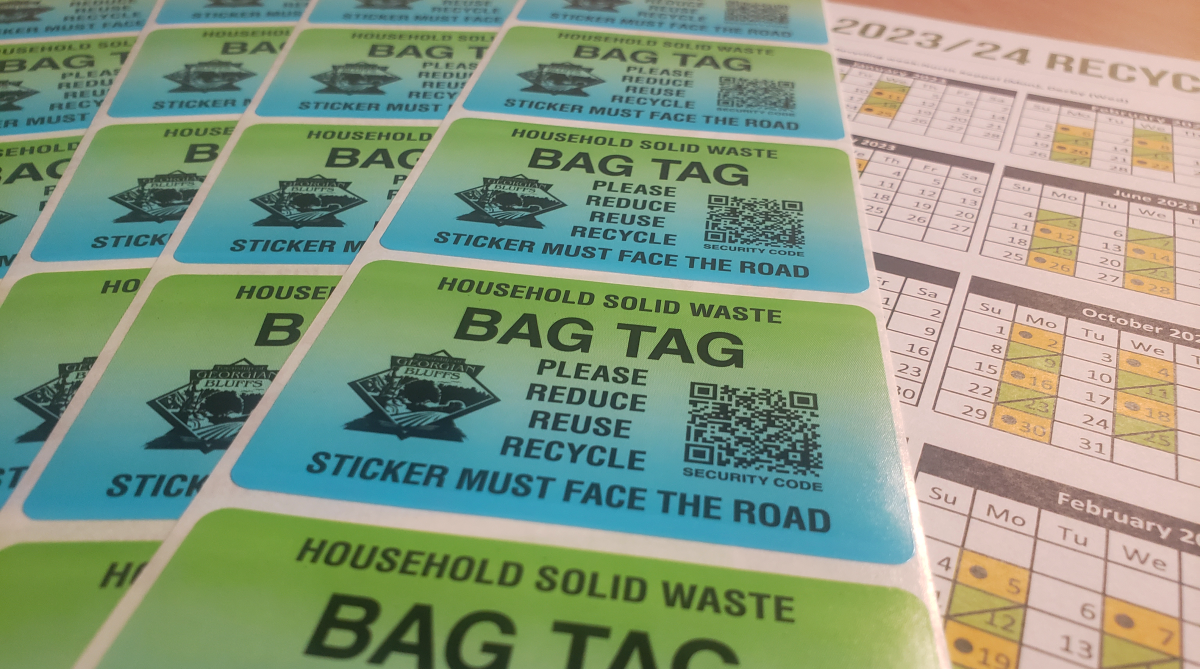 sheet of bag tags