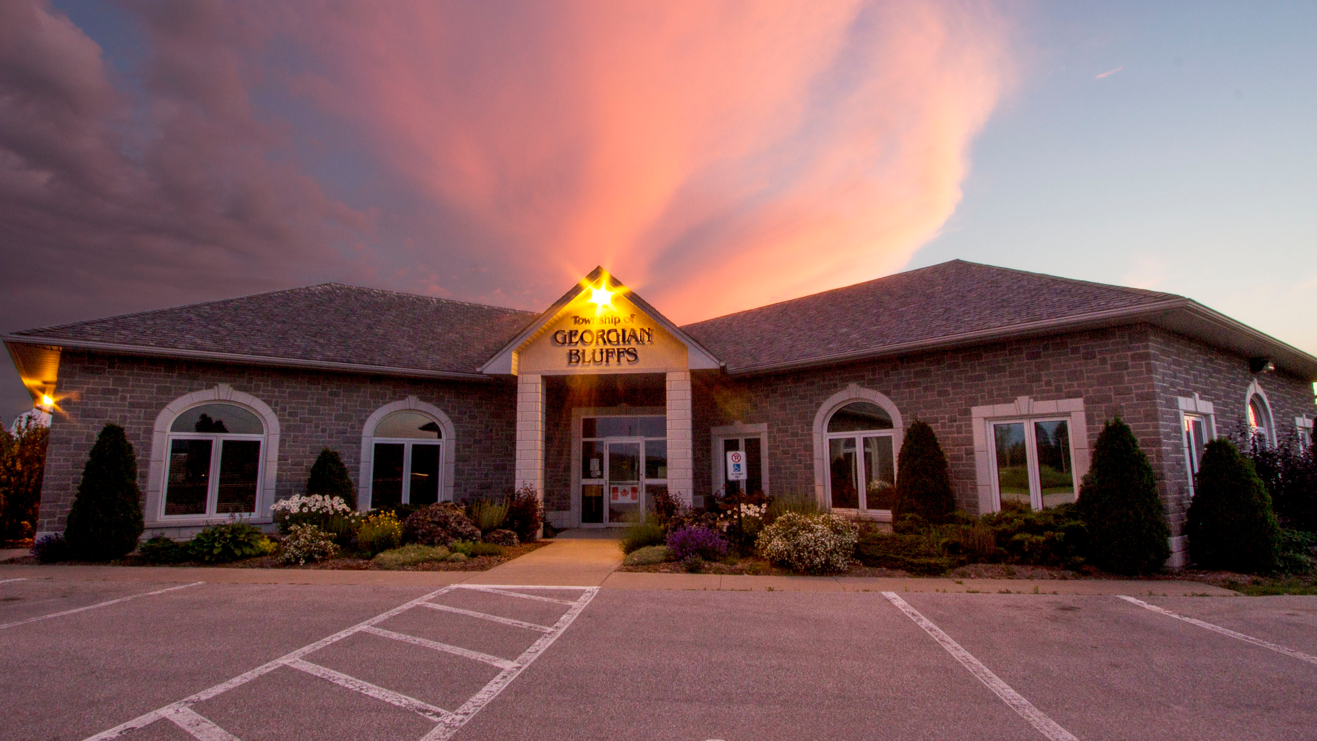 The Township of Georgian Bluffs Office at sunset