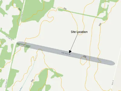 a map indicating vault works road between Grey Road 17 and West St.